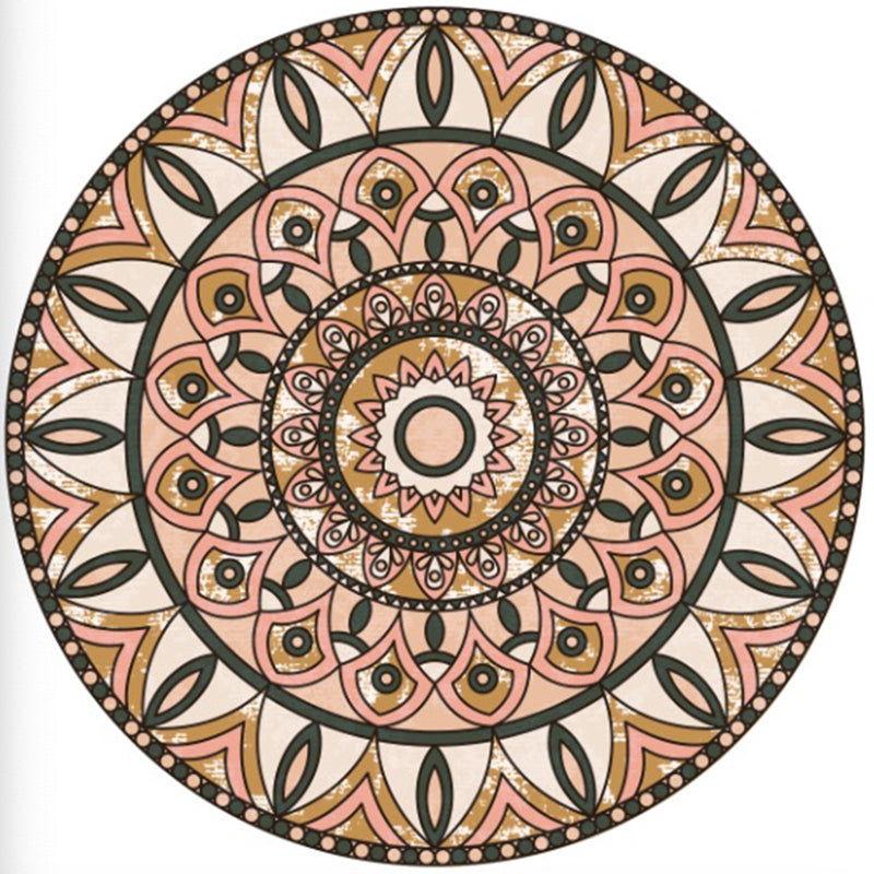 Stylish Green Bohemian Carpet Polyester Americana Pattern Area Rug Non-Slip Rug for Home Decor