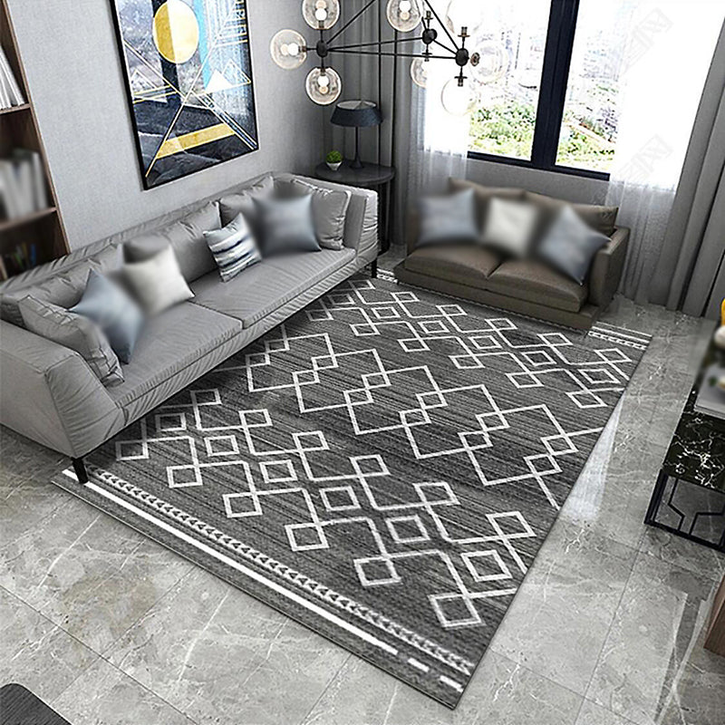 Funky Geometric Area Carpet Simplicity Indoor Rug Polyester Stain Resistant Carpet for Home Decor