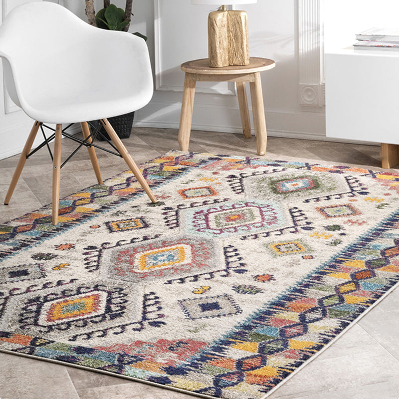 Chic Blue Marocco Teppich Stammesdruck Polyester Fläche Teppich Easy Care Waschable Teppich für Wohnzimmer