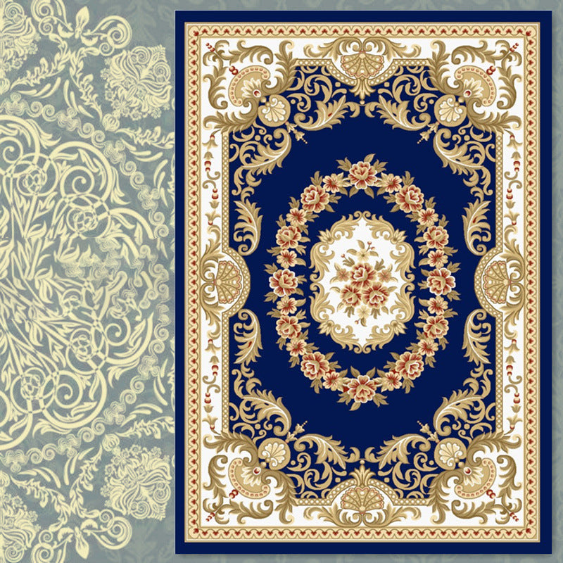 Vintage-Teppich für Heimdekoration, ethnisches Muster, Polyester, schmutzabweisender Teppich für den Innenbereich