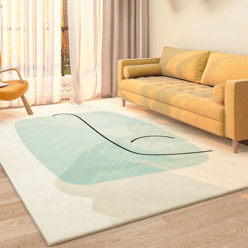 Yellow Modern Rug Polyester Circle Area Rug Non-Slip Backing Indoor Rug for Living Room