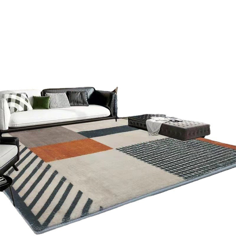 Luxury Houndstooth Print Carpet Polyester Area Rug Non-Slip Backing Indoor Carpet for Living Room