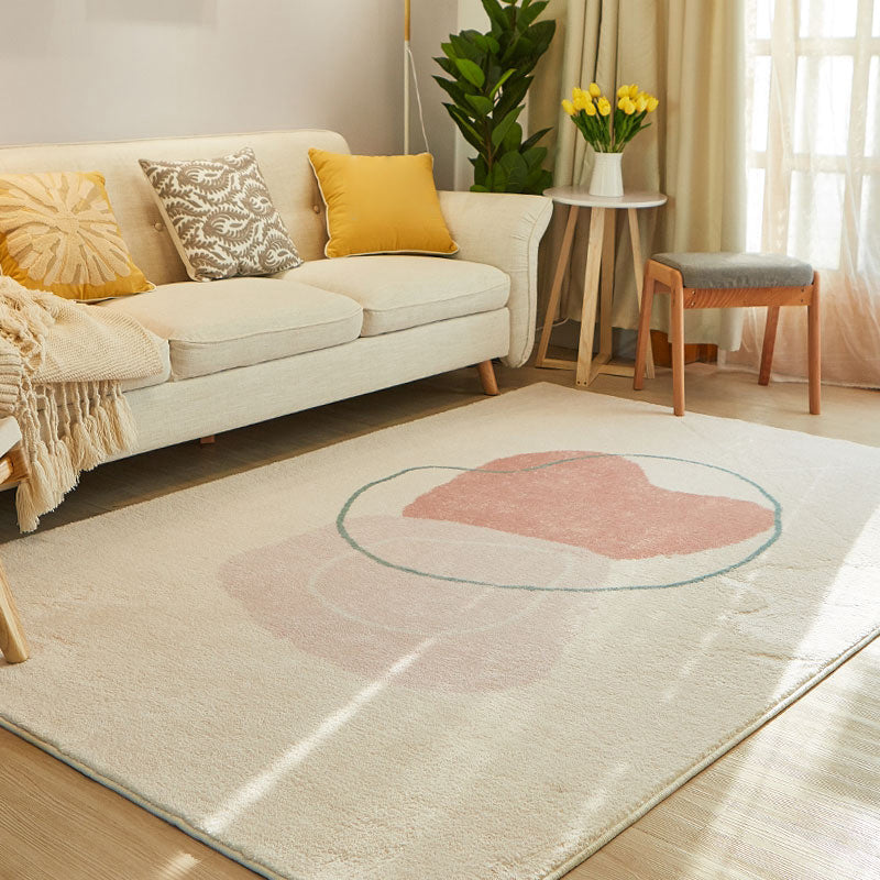 Yellow Modern Carpet Polyester Graphic Area Rug Non-Slip Backing for Living Room