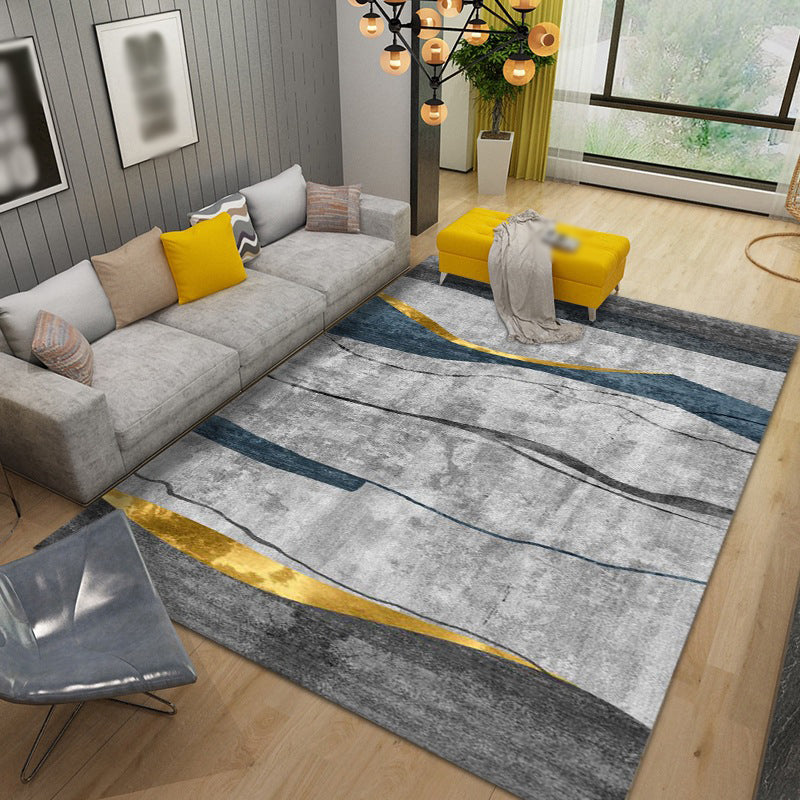 Luxury Color Block Carpet Polyester Area Rug Non-Slip Backing Indoor Carpet for Home Decoration