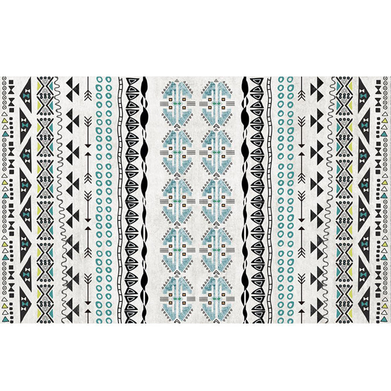 Boho Indoor Rug Antique Tribal Symbols Carpet Polyester Stain Resistant Rug for Home Decoration