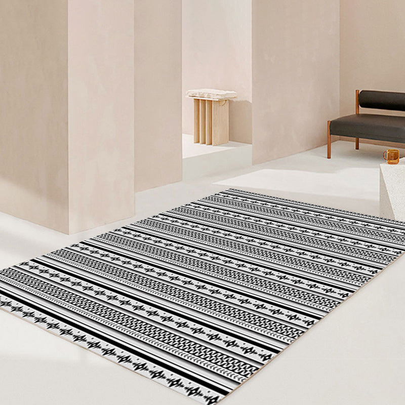 Tapis traditionnel Carpet Retro Symboles tribaux Tapis Polyester Decor Decor Tapis avec un support antidérapant