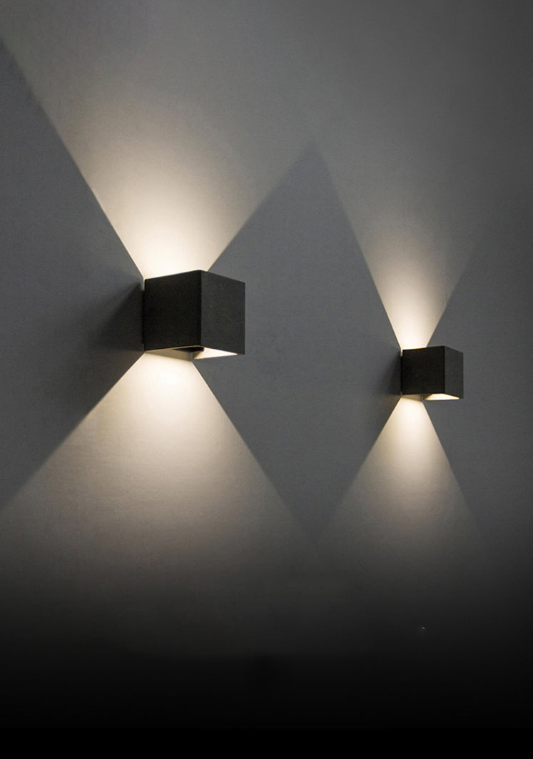 Aluminio de 2 luces Apliques de pared Flexiones de iluminación Geométricas Lámparas de apliques de pared de estilo moderno