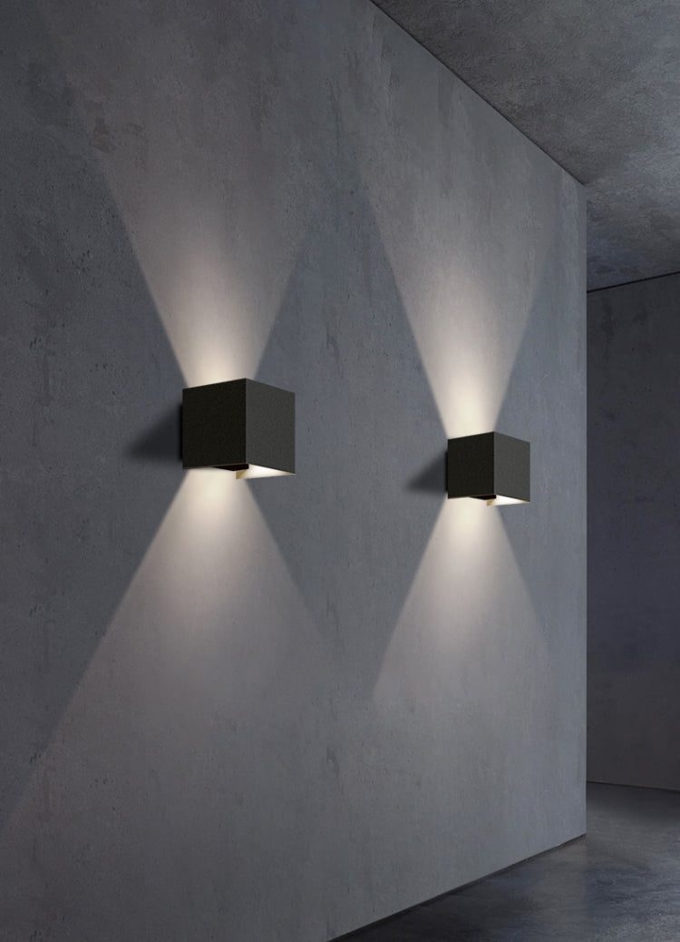 Aluminio de 2 luces Apliques de pared Flexiones de iluminación Geométricas Lámparas de apliques de pared de estilo moderno