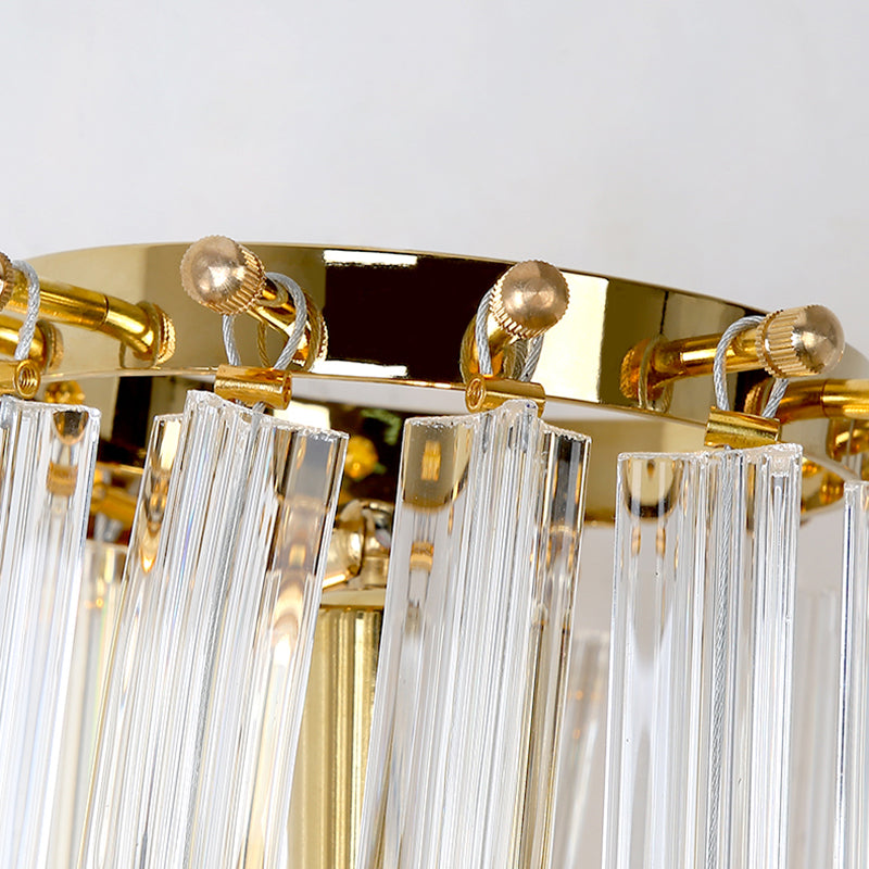Lámpara de pared de oro de acero al carbono en moderna luz de pared de cristal de estilo de lujo para espacios interiores