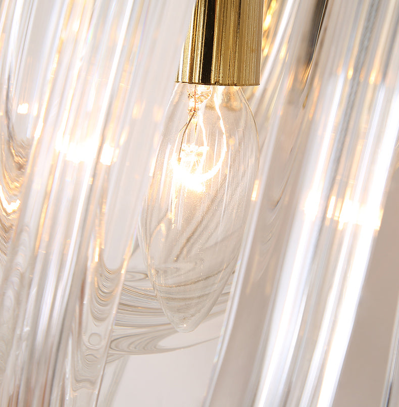 Lámpara de pared de oro de acero al carbono en moderna luz de pared de cristal de estilo de lujo para espacios interiores