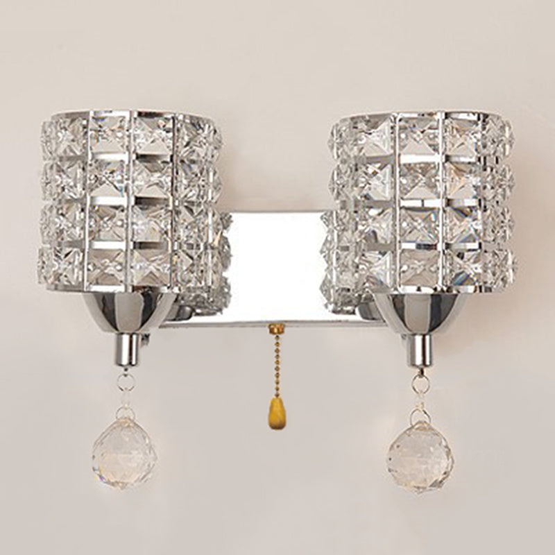 Lampada da parete interna di lusso moderno in metallo in metallo lampada parete con tonalità cristallina