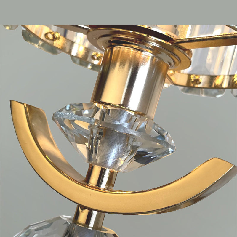 Crystal Gold Wall Lamp in Modern Luxury Style Electroplate Metal Wall Light for Interior Spaces