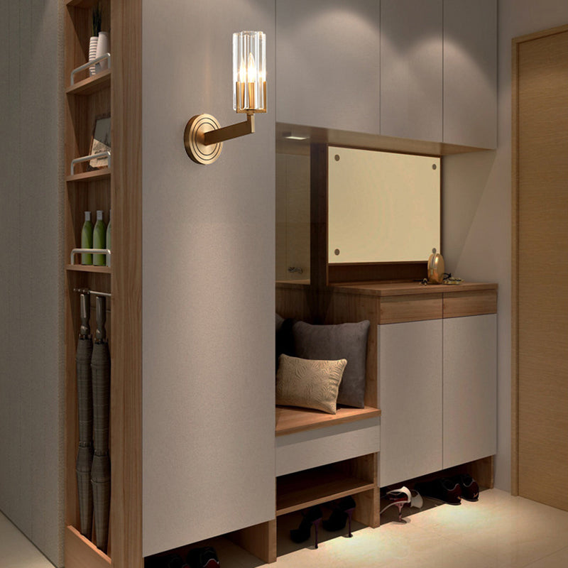 Cylinder Clear Glass Wall Lamp Sconce Industrial Wall Sconce Fixture Light for Living Room