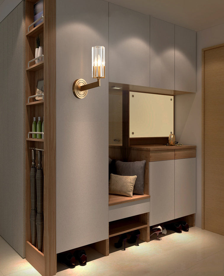 Cylinder Clear Glass Wall Lamp Sconce Industrial Wall Sconce Fixture Light for Living Room