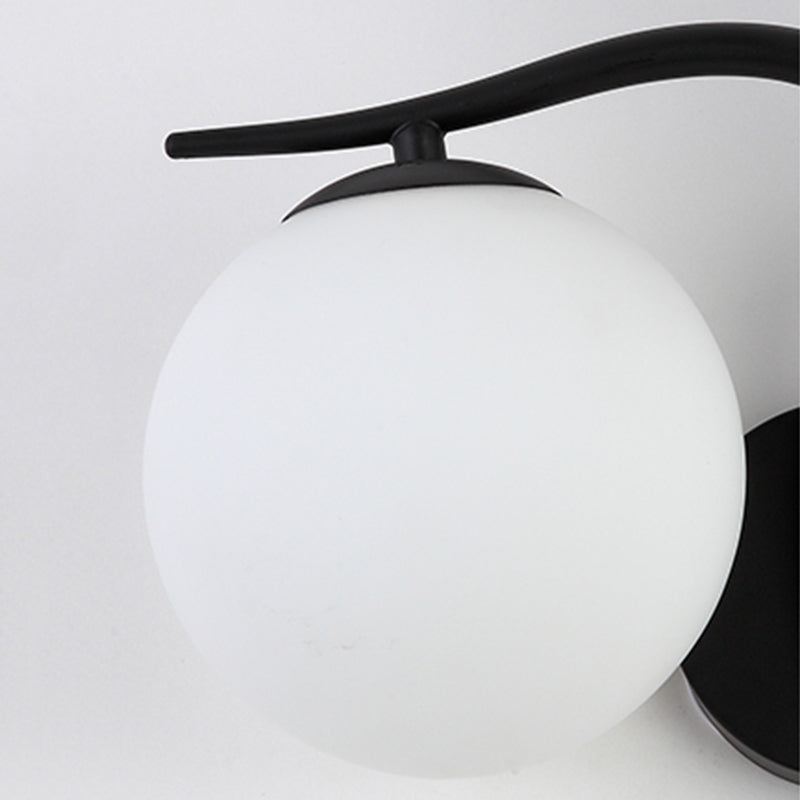 Black Sconce Light Fixtures Milk Glass Industrial Wall Mounted Lamps for Living Room