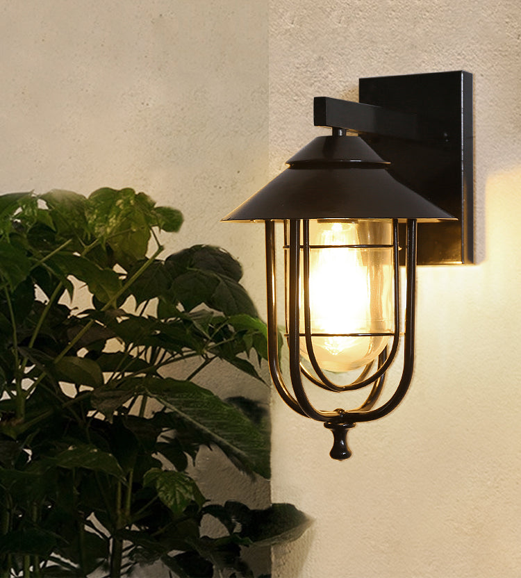 Geometrische klare Glas Wandleuchte Schatten Industrielles 1-Licht-Wandmontage Licht für den Außenbereich