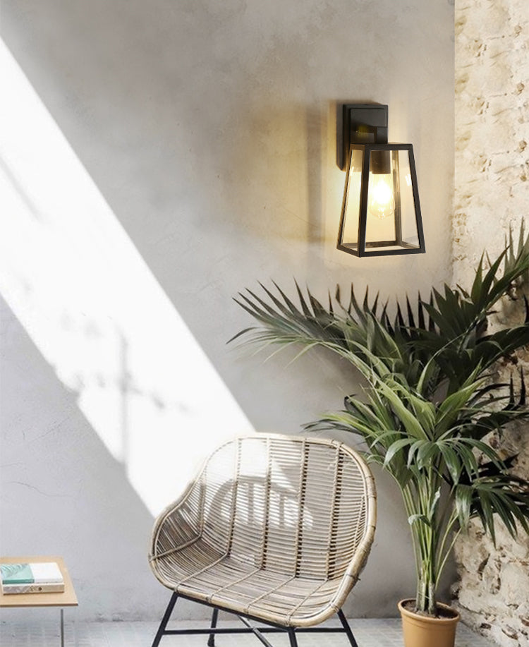 Geometrische klare Glas Wandleuchte Schatten Industrielles 1-Licht-Wandmontage Licht für den Außenbereich