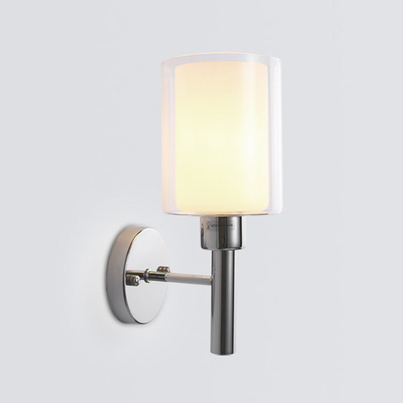 Lampada da parete in vetro di latte a 1 luce SCONCE INDUSTRIALE MONTRO MOLTO MOLTO LUCE PER CAMERA DA LETTA