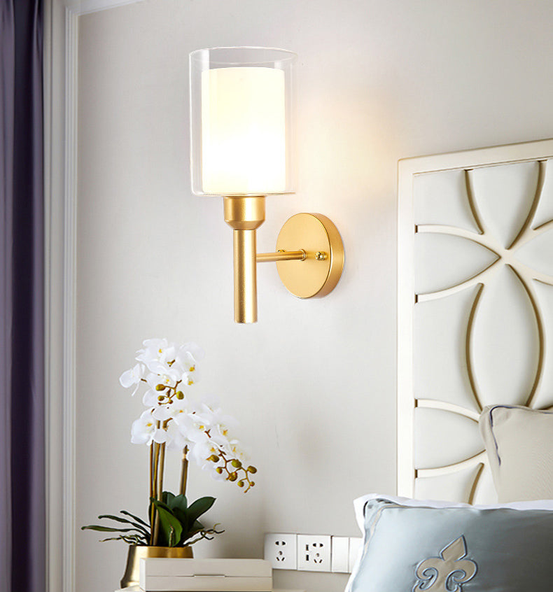 Lampada da parete in vetro di latte a 1 luce SCONCE INDUSTRIALE MONTRO MOLTO MOLTO LUCE PER CAMERA DA LETTA