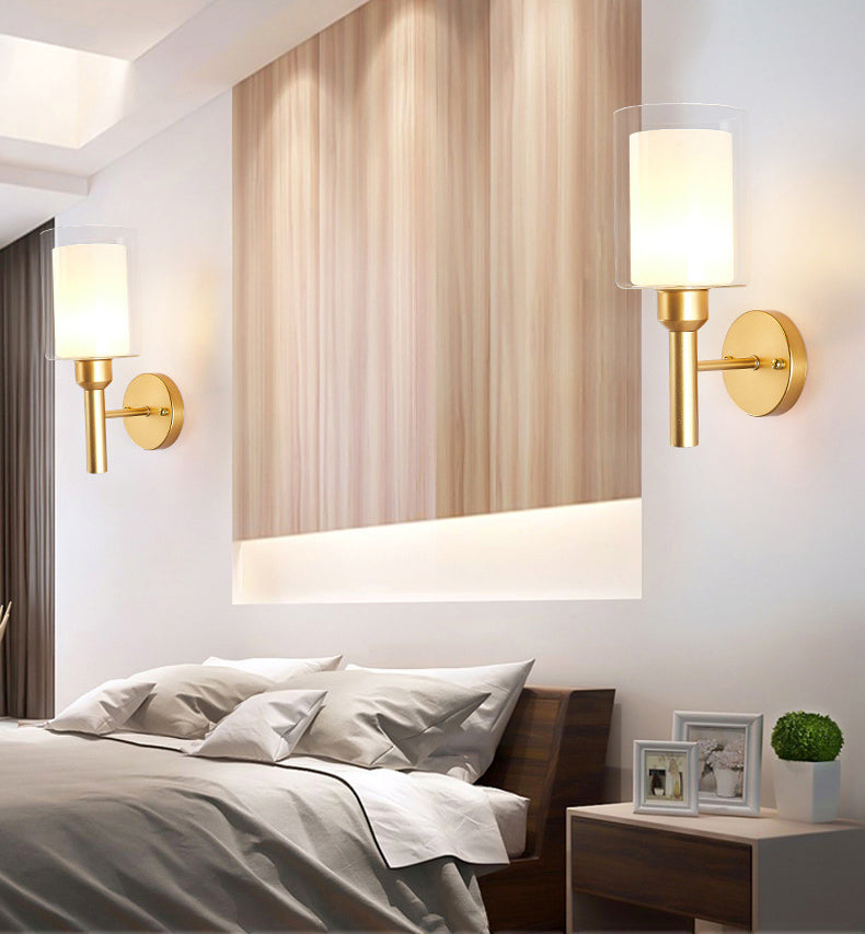 Lampada da parete in vetro di latte a 1 luce SCONCE INDUSTRIALE MONTRO MOLTO MOLTO LUCE PER CAMERA DA LETTA