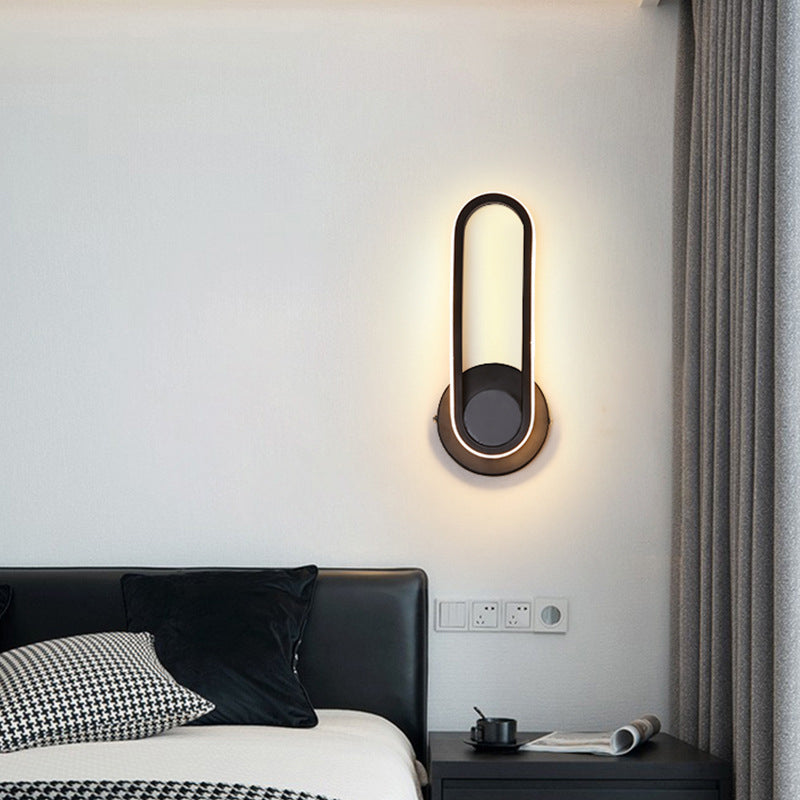 1-licht lineaire schaduwmuur SCONCE Moderne eenvoudige stijl wandverlichting in zwart