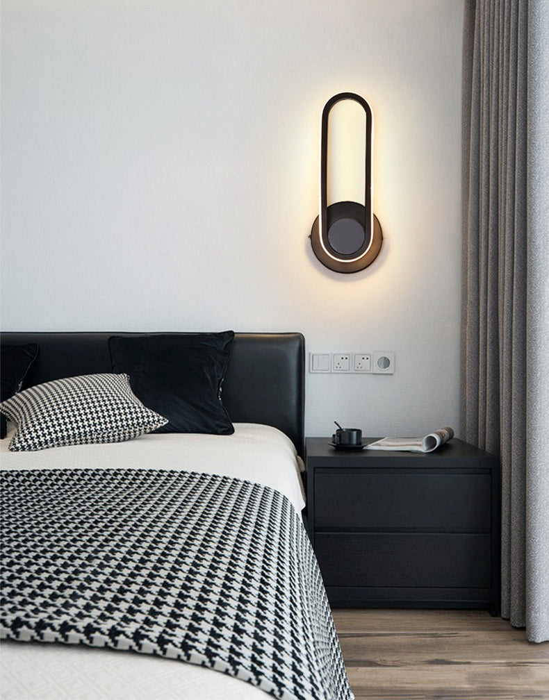 1-licht lineaire schaduwmuur SCONCE Moderne eenvoudige stijl wandverlichting in zwart