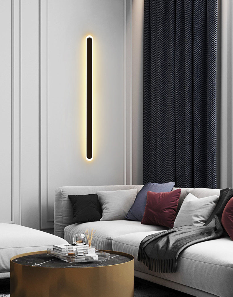 1-licht lineaire schaduwmuur SCONCE Moderne eenvoudige stijl wandverlichting in zwart