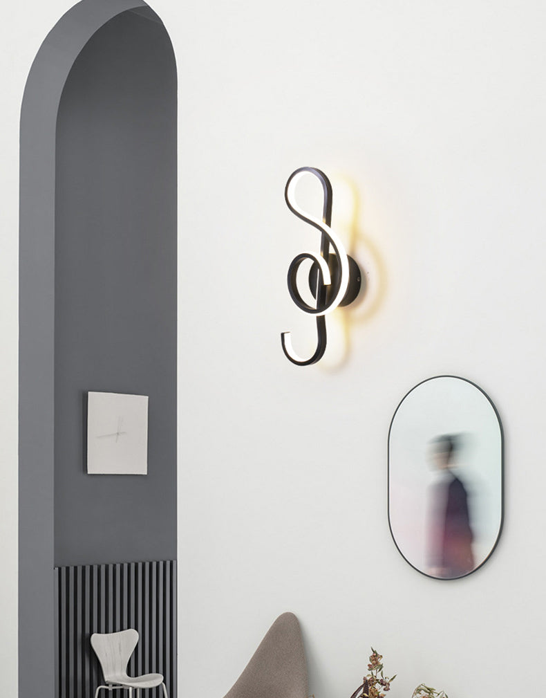 1-licht lineaire schaduwmuur SCONCE Moderne eenvoudige stijl wandverlichting in zwart