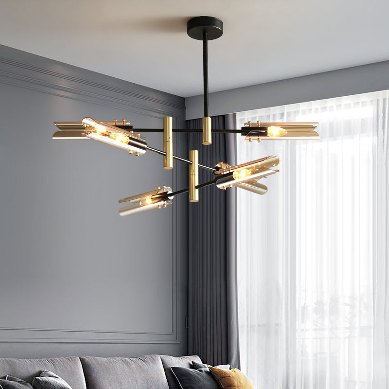 Contemporary Gold Black Iron Hanging Chandelier Ceiling Hanging Light Fixture