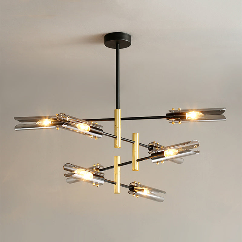 Contemporary Gold Black Iron Hanging Chandelier Ceiling Hanging Light Fixture