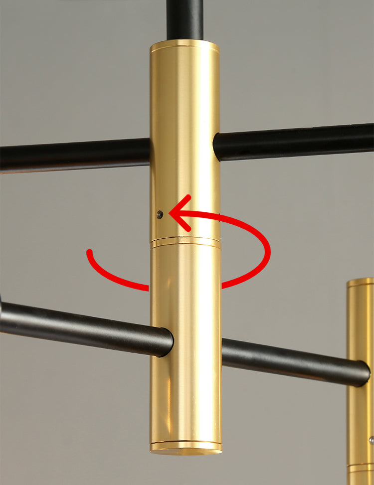 Contemporary Gold Black Iron Hanging Chandelier Ceiling Hanging Light Fixture