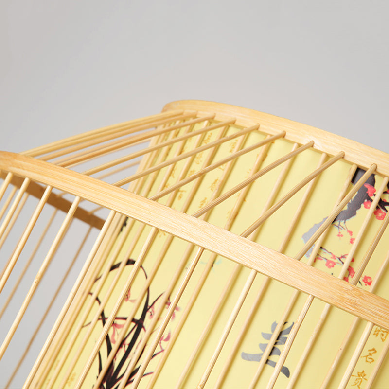 1-Light Bamboo Suspension Pendant Light Chinese Down Mini Pendant for Dining Room