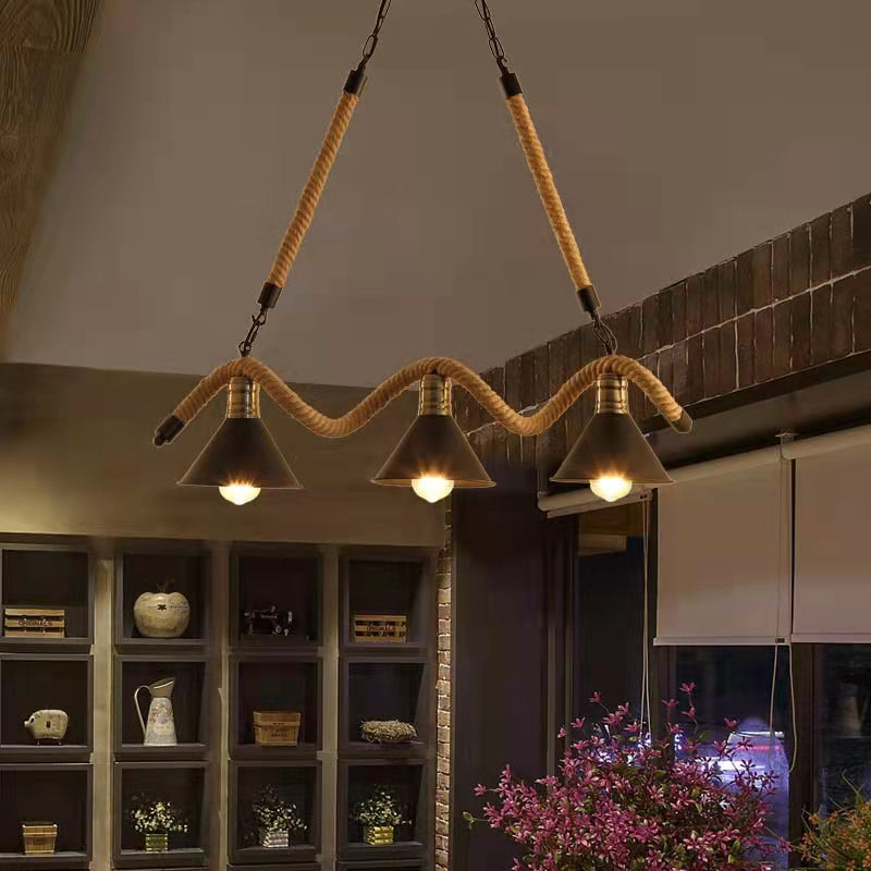 3 Light Kitchen Pendant Hanging Cage Lamp Vintage Chandelier Industrial Pendant Lighting