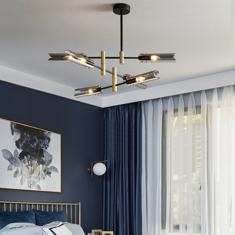 Contemporary Gold Black Iron Hanging Chandelier Ceiling Hanging Light Fixture