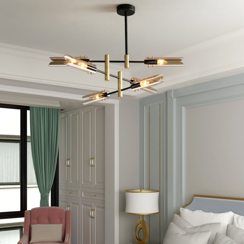 Contemporary Gold Black Iron Hanging Chandelier Ceiling Hanging Light Fixture