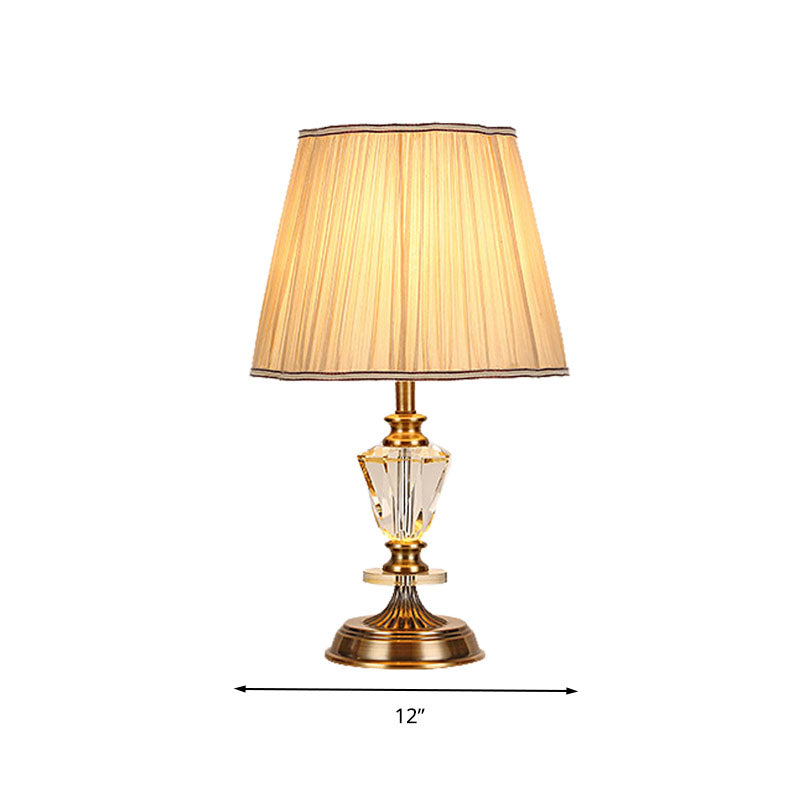 Lámpara de mesa de sala de estar cónica Bulbo de cristal en beige luz nocturna