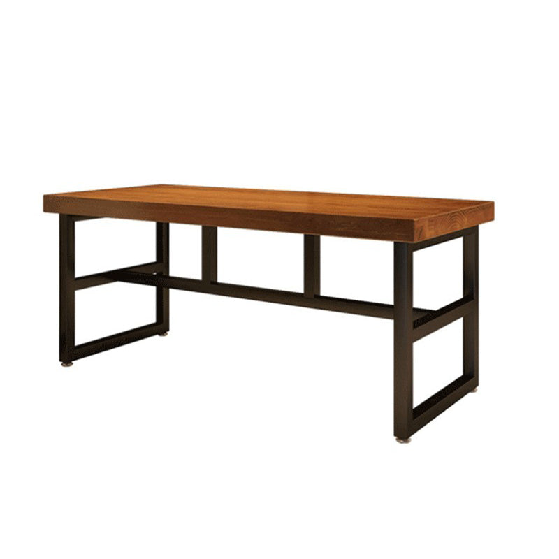 Industrial Standard Dining Room Set with Wood Top and Trestle Base Kitchen Table Set