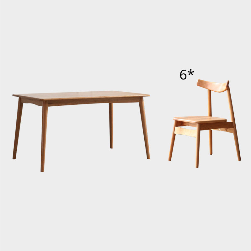 Modern Wood Rectangle Dining Set Standard Height Home Use Dining Room Furniture Set