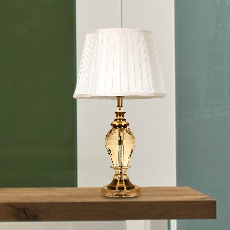 Lampe de chevet en cristal rose/bleu/Beige, tambour lumineux de Style traditionnel, lampe de Table pour salon