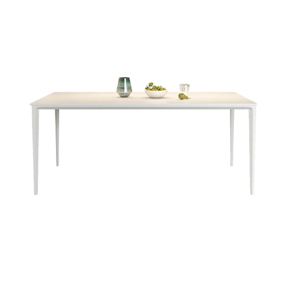 Modern Rectangle White Dining Set Kitchen Sintered Stone Top Dining Set with 4 Legs Base