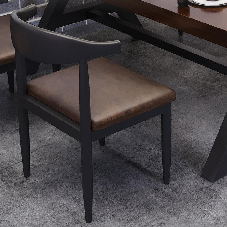 Industrial Dining Room Set with Rectangle Table and Black Legs Kitchen Table Set