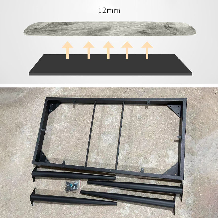 Modern Sintered Stone Rectangle Dining Set White Dining Set for Home Use