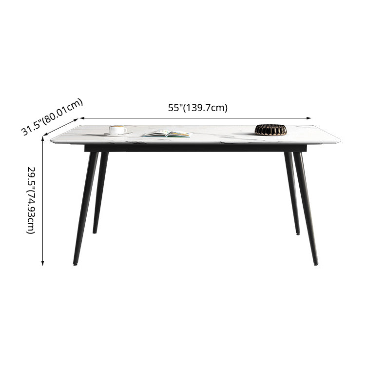 Modern Sintered Stone Rectangle Dining Set White Dining Set for Home Use