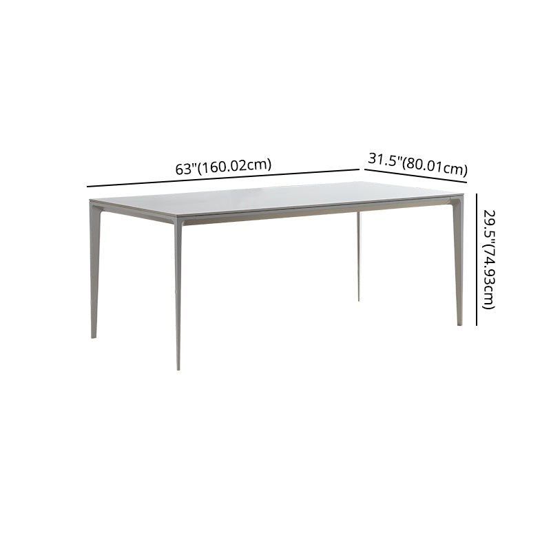 Conjunto de comedor de comedor estándar de piedra sinterizada contemporánea Juego de comedor de cocina en blanco