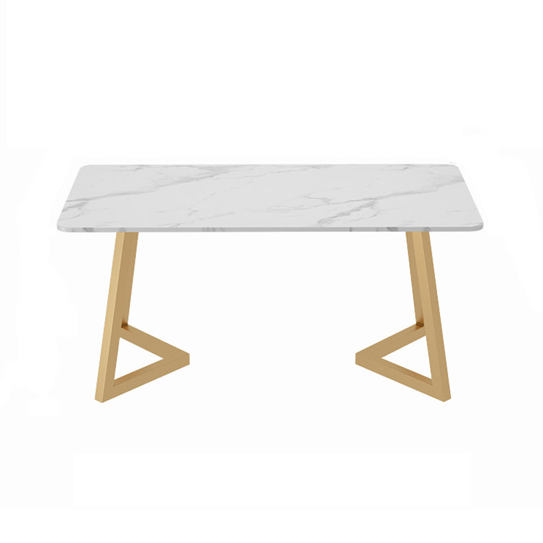 Modern Rectangle Shape White Dining Set Standard Sintered Stone Top Dining Set for Kitchen