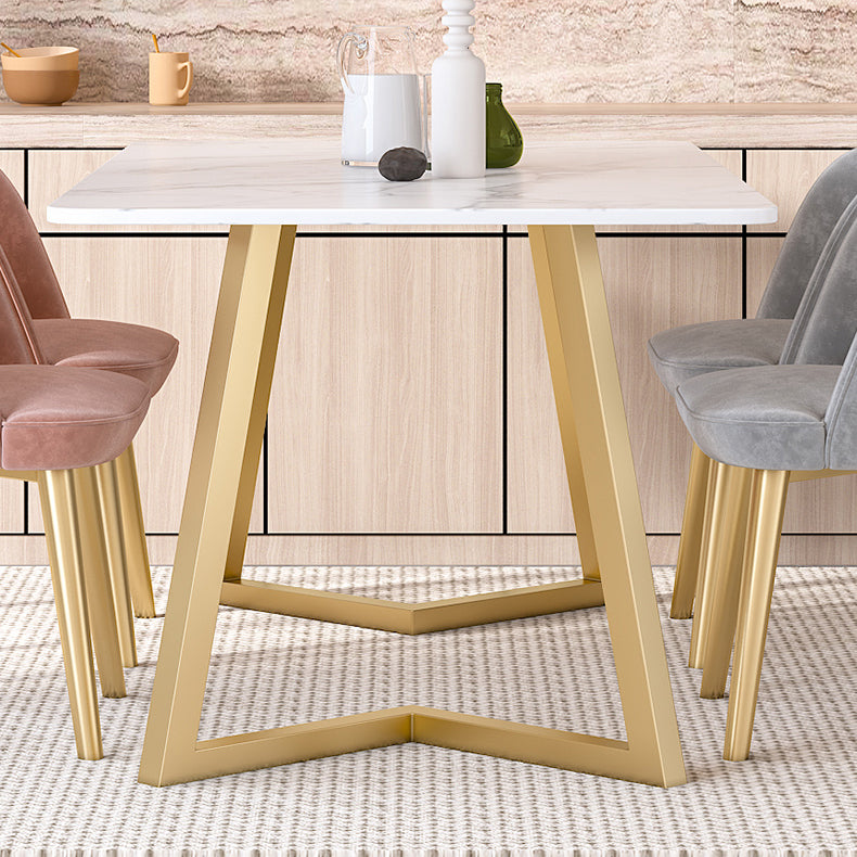 Modern Rectangle Shape White Dining Set Standard Sintered Stone Top Dining Set for Kitchen