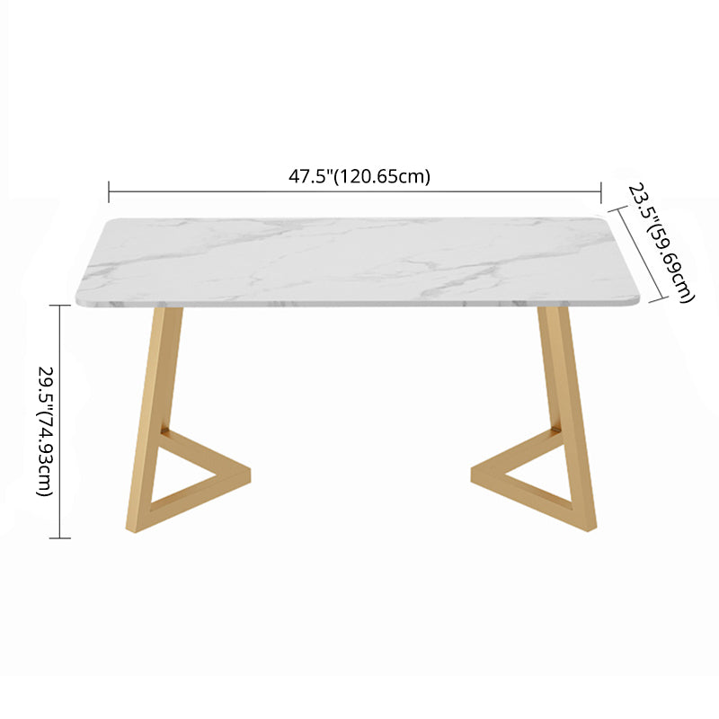 Modern Rectangle Shape White Dining Set Standard Sintered Stone Top Dining Set for Kitchen