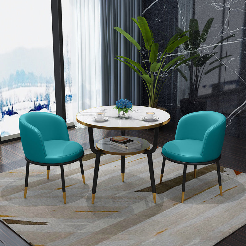 Glam Sintered Stone Dining Table Set with 3 Legs Base Dining Furniture for Home Use