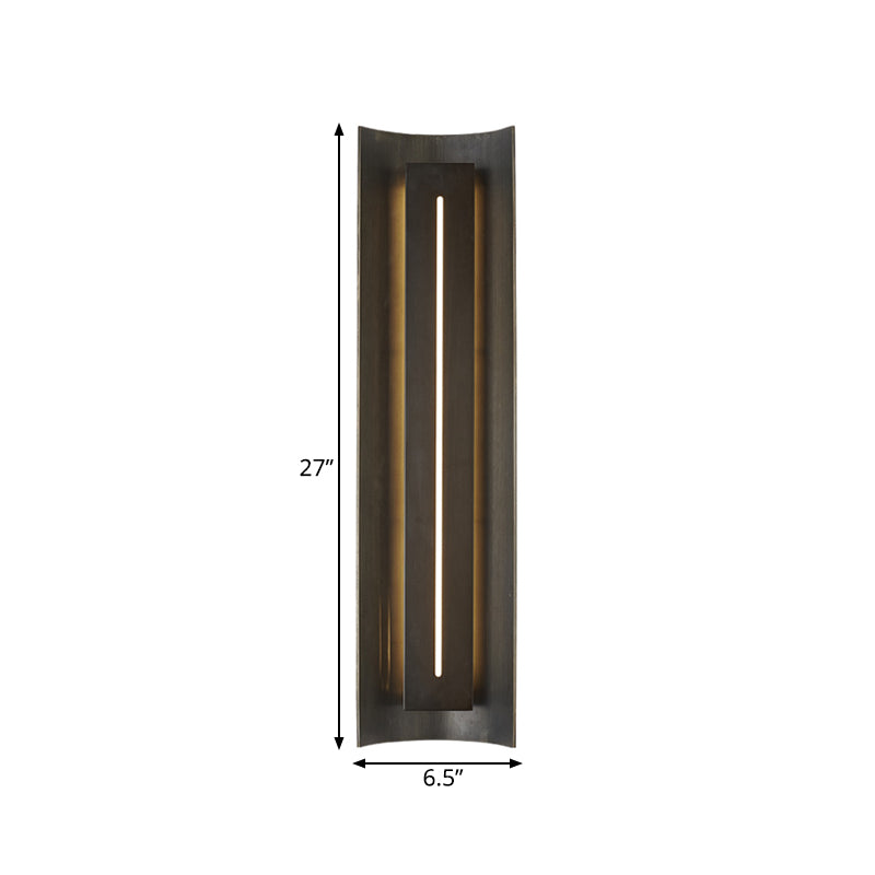 1 Glühbirnenschlafzimmer Wandleuchte zeitgenössische schwarze LED -Wandmontageleuchte mit Kurvenmetallschatten