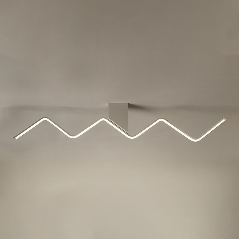 1 Light Linear Flush Mount Ceiling Light Modern Metal Ceiling Light Fixture
